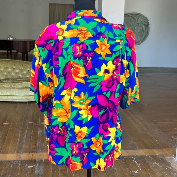 Vintage, colorful floral, cropped wide leg, two piece set - Picture 6 of 10